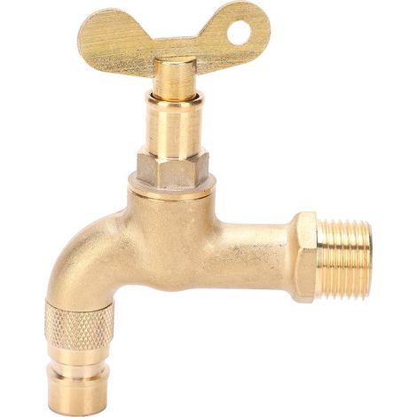 Robinet laiton forgé, 1 sortie, mural, filetage G1/2, pour lavabo (1/5)