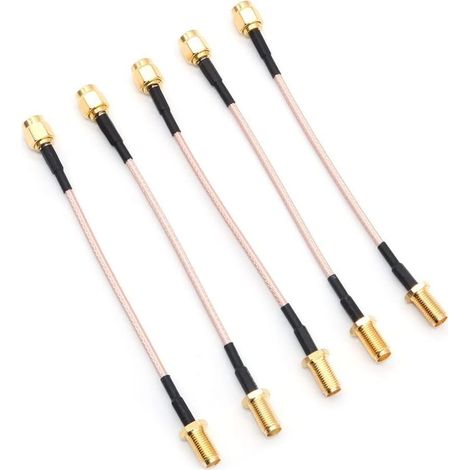 Lot de 5 Câble coaxial RG178, Connecteur SMA, Impédance 50 ohm, Antenne WiFi FPV