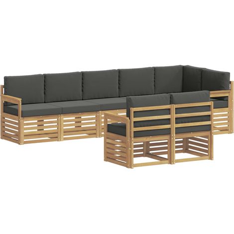 Conjunto de sofás de exterior 8 pcs Blanco y Antracita vidaXL (1/5)