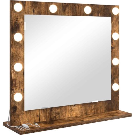 Miroir de vanité Rectangulaire Chêne fumé 60 x 55 x 18 cm