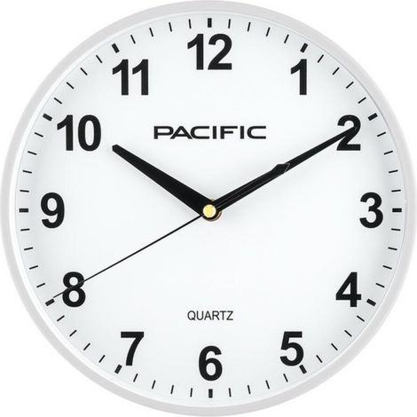 Weiße Wanduhr Pacific PW-347 (1/2)