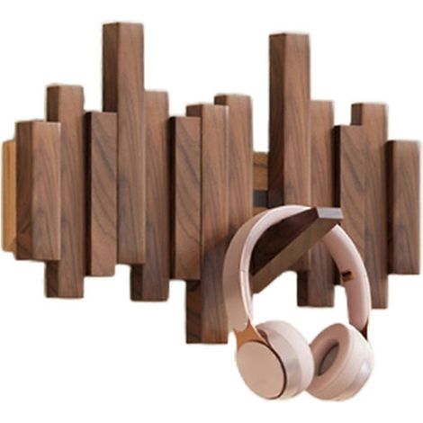 Support mural en bois pour piano, multifonctionnel et pliable, idéal pour la décoration de votre chambre - Noyer noir parfait (1/5)
