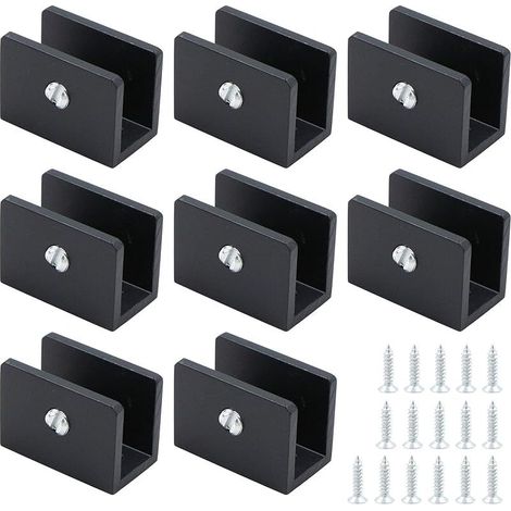 8 x Glass Shelf Brackets, Can Be Used for Kitchen, Bathroom, Living Room and Wooden Shelf Brackets, Adjustable Glass Clips, Shelf Mount (1/5)