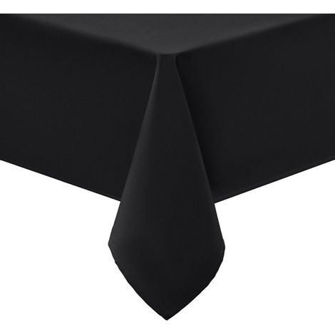 Nappe lavable 140x240cm Rectangulaire, hydrofuge, Polyester, Noir