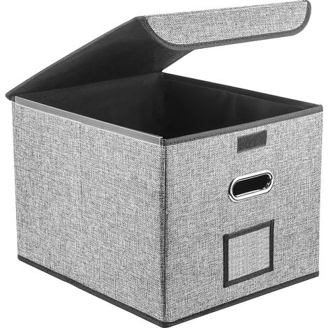 Boîte pour Dossiers Suspendus A4, Boîte de Rangement avec Couvercle (1/5)