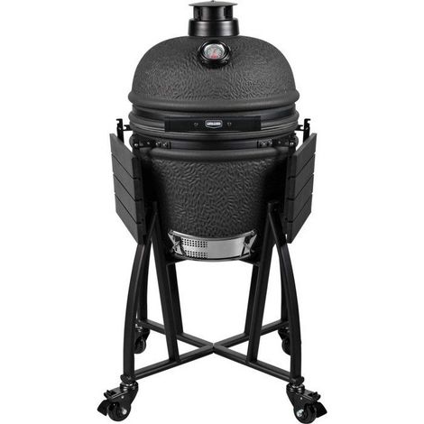 GRILL GURU Prime Medium schwarz matt Kamado-Holzkohlegrill mit Grillrost 40 cm (1/5)