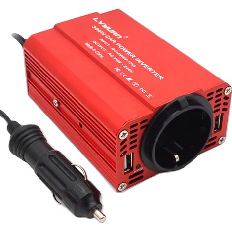 Inversor, doble salida USB, diseño compacto, enchufe europeo. (1/2)