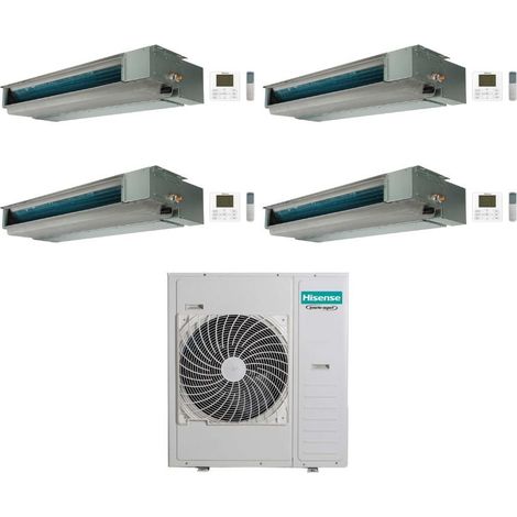 Hisense Climatizzatore Canalizzato Quadri Split serie Slim ADT 9+9+9+12 con 5AMW125U4RTA Inverter R32 Wi-Fi Optional Classe A++