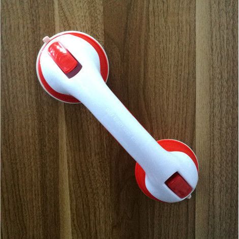 Set di 2 maniglie a ventosa per doccia, maniglie in plastica per vasca da bagno (non è necessaria la foratura), per bagno, bambini e persone con disabilità - Rosse (1/3)