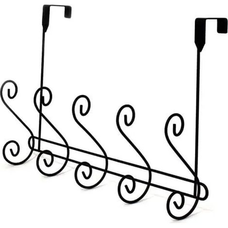 Showerdrape Lyrical Black Over Door Storage Hooks