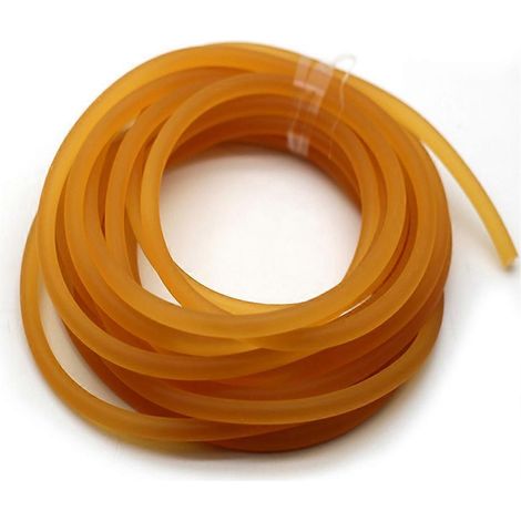 Hochelastisches Latex-Gummiband, 6 mm Durchmesser, 10 Meter, gelb, zum Angeln, für Sport und Training. (1/5)