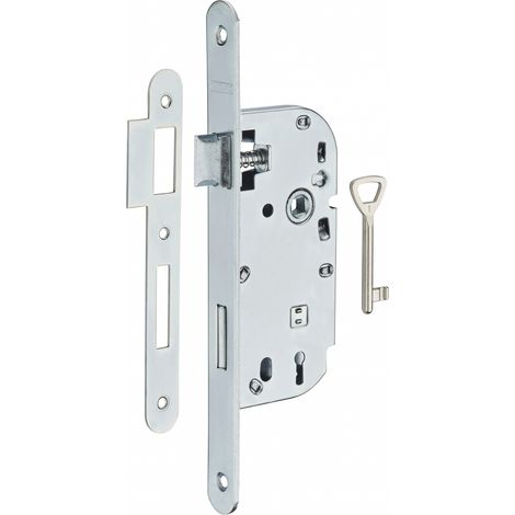 Thirard – Serrure encastrable à clé pour porte de chambre – Axe 40mm – Pêne acier – Gâche plate acier – Mécanisme 1 tour – Carré 7mm – Entr'axe 70mm