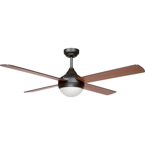 Ventilateur de plafond BALOO Ø122 cm marron – 4 pales réversibles, lumière LED, moteur DC silencieux (1/4)