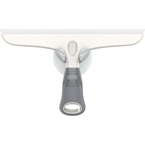 Raclette en Silicone avec Support Ventouse, Raclette Polyvalente pour Vitre, Pare-Brise de Voiture, Fenêtre, Porte de Douche, Salle de Bain, Raclette Tout Usage, Blanc et Gris