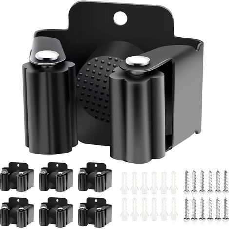 Ensemble de 6 pinces pour balai à franges - Fixation murale - Acier inoxydable - Support pour balai à franges - Support pour garage (1/4)