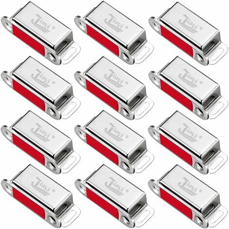 Aimants d'armoire Jiayi 12 Pièces Aimant de Porte d'Armoire Attrape-Porte Magnétique en Acier Inoxydable Serrures Magnétiques pour Fermeture d'Armoire 46mm (1/5)