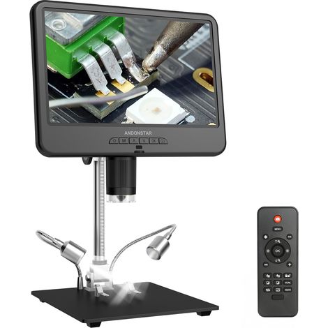 Microscope numérique 12 millions de pixels Écran tactile IPS Grossissement 50-1600X Microscope à souder Enregistrement d'images Établi de maintenance, compatible avec PC Wins et système MACOS (1/5)