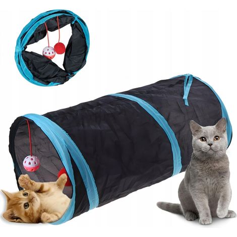 CRISPY CAT TUNNEL WITH BALLS Faltbares Katzenspielzeug Schwarz (1/5)