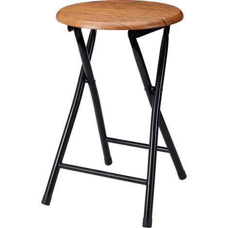 Zusammenklappbarer Hocker mit rundem Sitz, 30 × 30 × 45 cm (1/3)