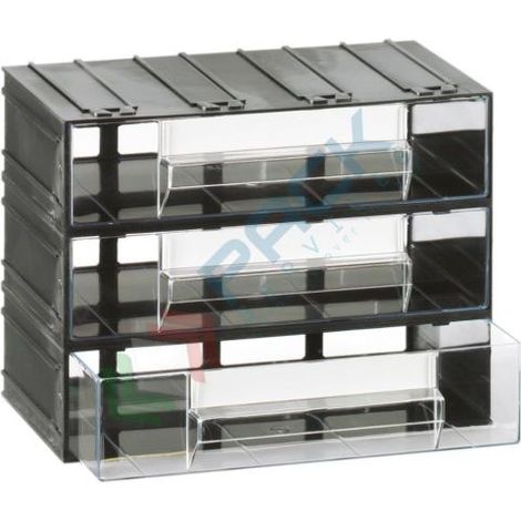 Cassettiera modulare "T/D"con 3 cassetti - Trasparente - Mobil Plastic (1/2)