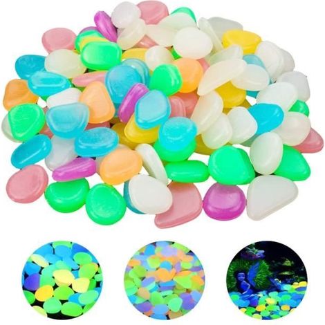 Galets Lumineux Décoratifs - 100 Pcs - Fluorescent - 1,8 à 3 cm (1/4)