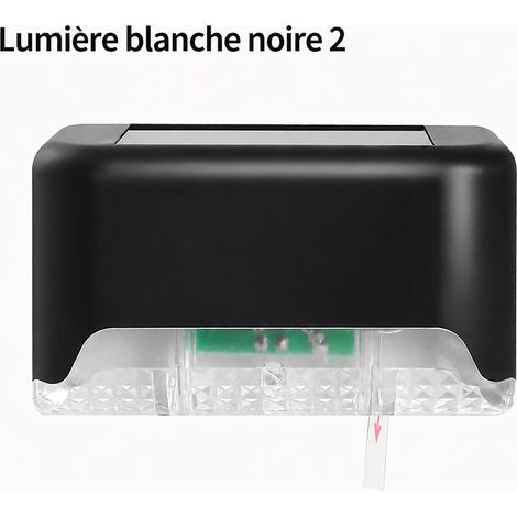 Lampe solaire LED d'extérieur pour escalier clôture boîtier noir lumière colorée abat-jour transparent transparent réf 2448 100 g – Livraison gratuite