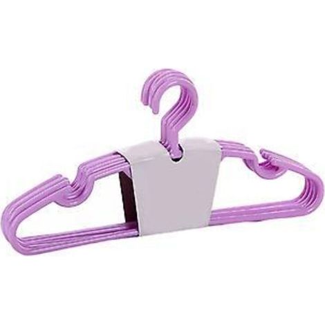 Lot de 10 cintres en plastique antidérapants pour vêtements secs et mouillés (violet) (1/2)