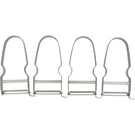 APEX Lot de 4 éplucheurs de type rasoirs à légumes, Économes, Épluche légumes, Acier inoxydable, Argenté, 11,5 x 6.5 cm (1/5)