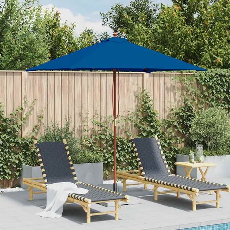 Sonnenschirm mit Holzmast Blau 150x200 cm