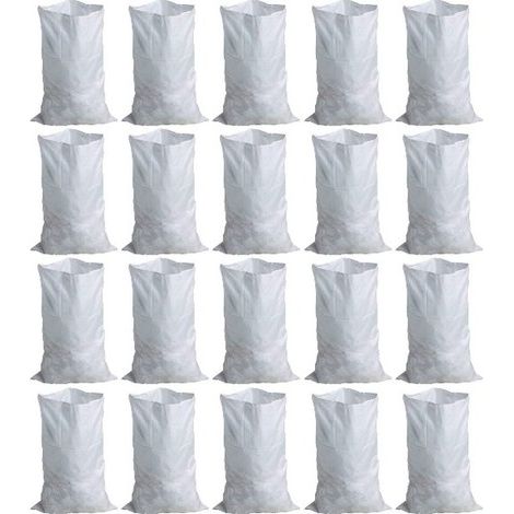 Sac à gravats x20 – Tissé résistant 60 kg – Dimensions 96 x 56 cm – Pour chantiers humides et déchirures