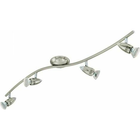 Lampada a binario 4 Faretti GU10 Led Plafoniera Nickel Cromo Interno Magnum EGLO (1/9)