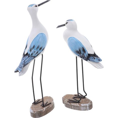 2pièces Statues de Mouette Sculptées Figurines Oiseau Marin Bois pour Décoration de Jardin ou Intérieur Ornements de Bord de Mer pour Étagère (1/5)