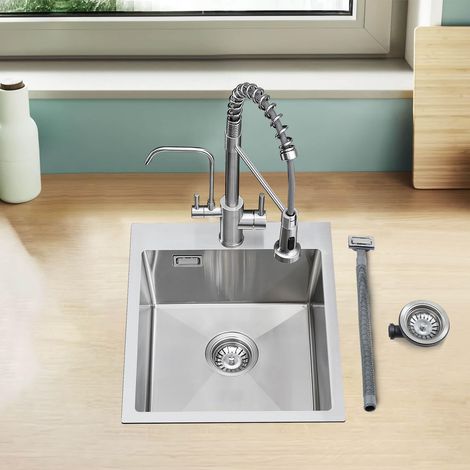 50x38cm Evier de Cuisine Acier Inox 304 Brossé, Lavabo Cuisine 1 Bac (1/5)