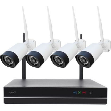 PNI House Kit vidéosurveillance WiFi832 - NVR 4 canaux + 4 caméras extérieures 3MP Wi‑Fi, IP65, vision nocturne (1/4)