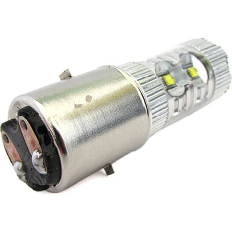 Lampada Led H6 B35 BA20D Biluce 50W 12V 10 Smd Cree 5W Per Moto Scooter Molto Luminoso (1/3)