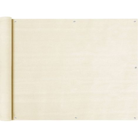 Écran de balcon Crème 90x400 cm PEHD (1/4)