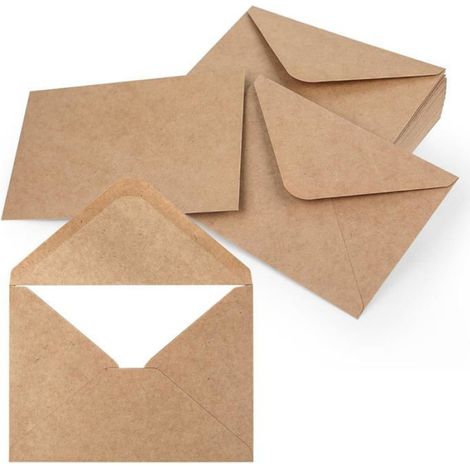 Enveloppes Kraft - Lot de 50 - 184 x 133 mm - 120 g/m² - Idéales pour Invitations (1/3)