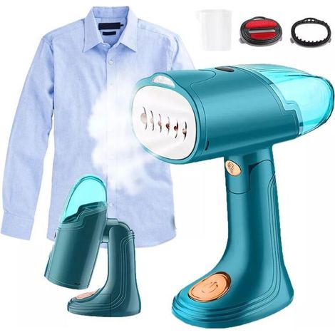 Vaporizador de ropa, plancha portátil, 130 ml, 1500 W, calentamiento rápido en 10 segundos, vaporizador de mano para ropa para el hogar y viajes - Verde (1/5)
