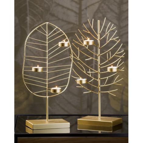 Alzata Portacandele porta tea - light in Ferro 3 Candele 21 x 11 x 44 cm (1/2)