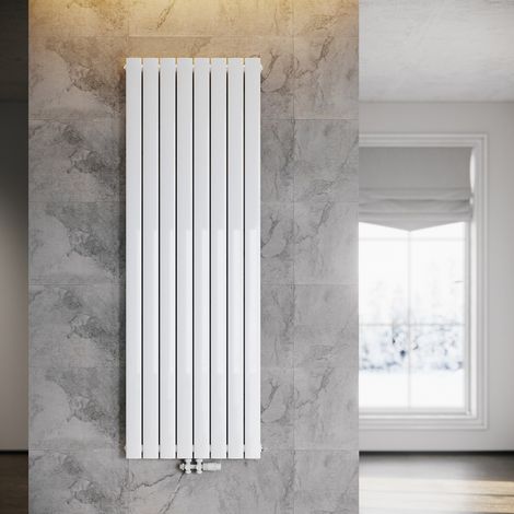 ELEGANT Heizkörper Flach Heizkörper Design Paneelheizkörper wohnzimmer Badheizkörper Vertikal Einlagig Heizkoerper mit Heizventil 1800 x 616 mm Weiß
