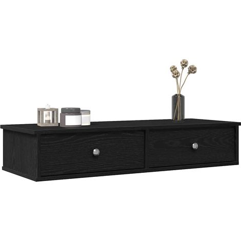 Wandregal mit Schubladen Schwarz 100x37,5x19 cm Holzwerkstoff