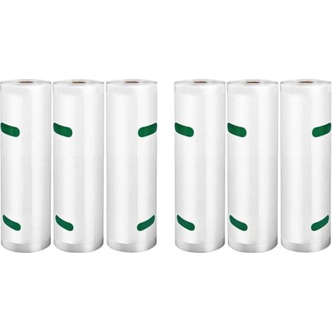 Food Sealer Bags, 6 Rolls Reusable Freezer Bags, BPA & LFGB Free, Compatible with Any Sealer Machine 20cm x 5m Wide MUMU (1/4)