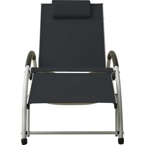 Maison Exclusive - Lettino Prendisole con Cuscino in Textilene Nero