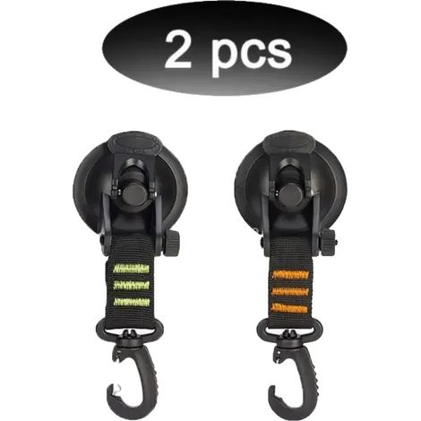 Autozelt Saugnäpfe, 4 Haken, langlebiges Silikon-Gummi, 2PCS-grün-orange (1/2)