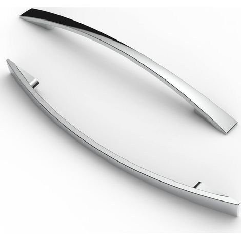 Poignées de Meubles Chrome - Espacement des Trous de 160 mm - 10 Pièces pour Placard et Tiroir de Cuisine (1/5)