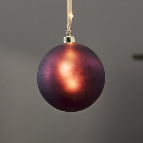 Weihnachtsleuchte Bliss Baumkugel rot 18 LEDs Timer Ø 15cm (1/4)
