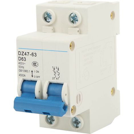 Disjoncteur miniature, montage sur rail DIN 2 positions, sectionneur différentiel, 400 V CA 63 A (1/5)