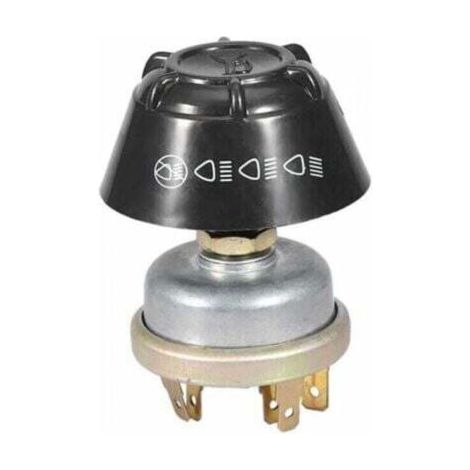 Commutateur Tracteur, 12V étanche lumière/commutateur de klaxon bouton-poussoir en métal pour tracteur Massey Ferguson (argent + noir)