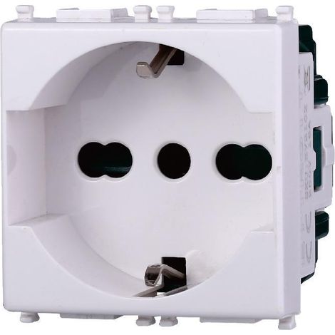 Ettroit starlight toma schuko compatible vimar plana 2p+e 16a blanco - ev2102