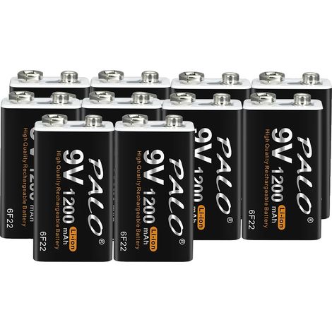 Batterie rechargeable 9V, capacité 1200mAh, chargement USB Type-C, 10PCS Batterie (1/2)